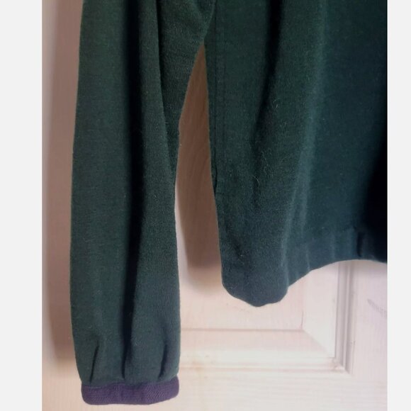 YSL Yves Saint Laurent Rive Gauche Vintage 80s Green Purple Sweater Top Sz 42 M - Picture 6 of 11